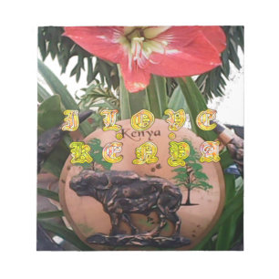 I (Herz) Kenya Buffalo Patch/Print Notizblock