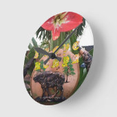 I (Herz) Kenya Buffalo Patch/Print Runde Wanduhr (Winkel)