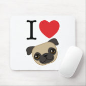 I Herz-Kitz-Möpse Mousepad (Mit Mouse)