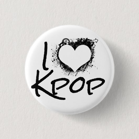 I Herz Kpop Knopf Button (Vorderseite)