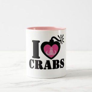 I Herz-Krabben Zweifarbige Tasse