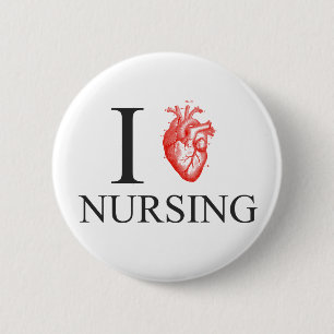 I Herz-Krankenpflege Button