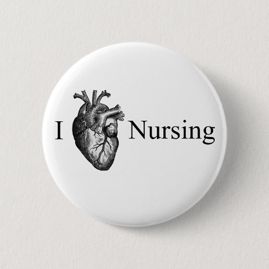I Herz-Krankenpflege Button (Vorderseite)