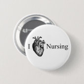 I Herz-Krankenpflege Button (Vorne & Hinten)