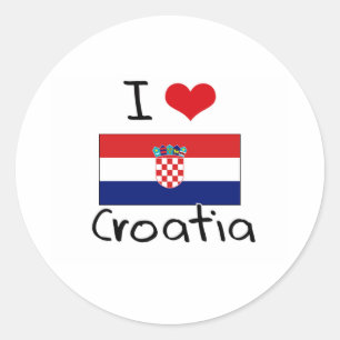 I HERZ KROATIEN RUNDER AUFKLEBER
