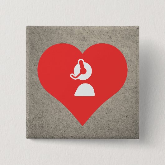 I Herz-Kundendienst-Ikone Button (Vorderseite)