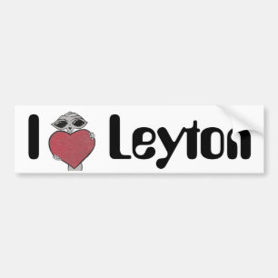 I Herz Leyton alien Autoaufkleber