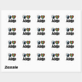 I Herz (Liebe) Adelle Runder Aufkleber (Blatt)