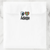 I Herz (Liebe) Adelle Runder Aufkleber (Tasche)