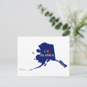I Herz (Liebe) Alaska Postkarte (Stehend Vorderseite)
