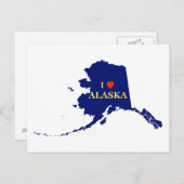 I Herz (Liebe) Alaska Postkarte (Vorne/Hinten)