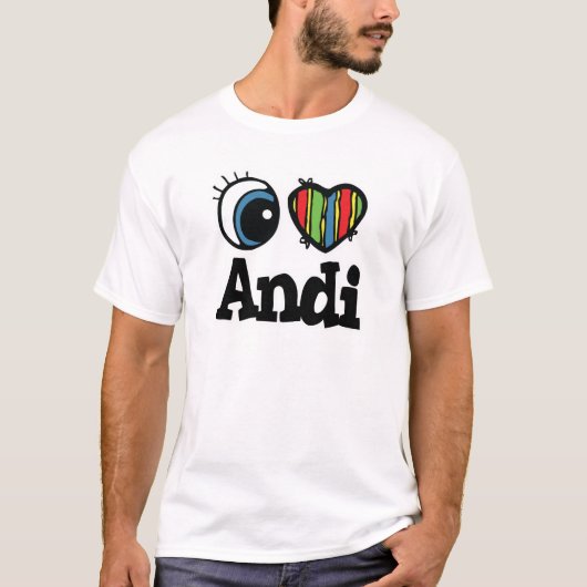 I Herz (Liebe) Andi T-Shirt (Vorderseite)
