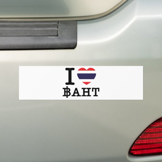 I Herz (Liebe) Baht Autoaufkleber (Auf Auto)
