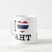 I Herz (Liebe) Baht Kaffeetasse (Vorderseite Links)