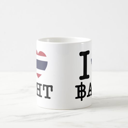 I Herz (Liebe) Baht Kaffeetasse (Mittel)
