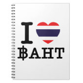 I Herz (Liebe) Baht Notizblock (Vorderseite)