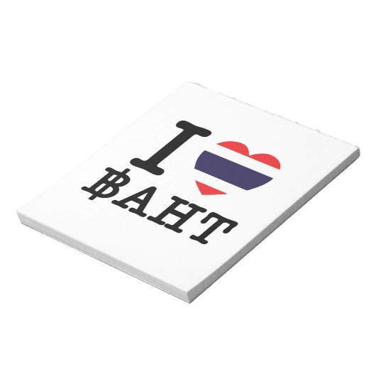 I Herz (Liebe) Baht Notizblock (Rotiert)