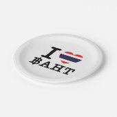 I Herz (Liebe) Baht Pappteller (Schrägansicht)