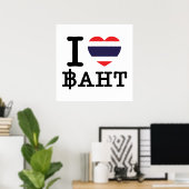 I Herz (Liebe) Baht Poster (Heimbüro)