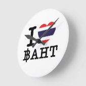 I Herz (Liebe) Baht Runde Wanduhr (Winkel)