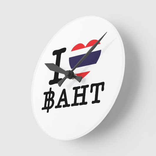 I Herz (Liebe) Baht Runde Wanduhr (Winkel)