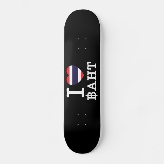 I Herz (Liebe) Baht Skateboard (Vorderseite)
