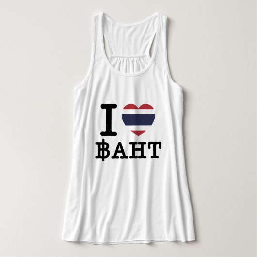 I Herz (Liebe) Baht Tank Top (Design Vorderseite)