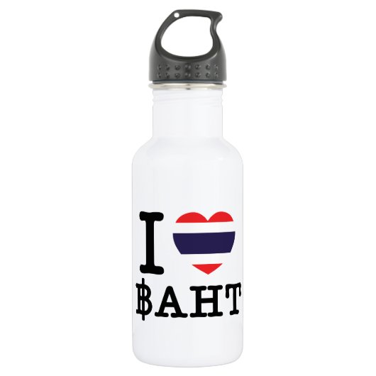 I Herz (Liebe) Baht Trinkflasche (Vorderseite)