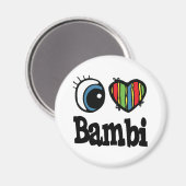 I Herz (Liebe) Bambi Magnet (Vorderseite/Rückseite)