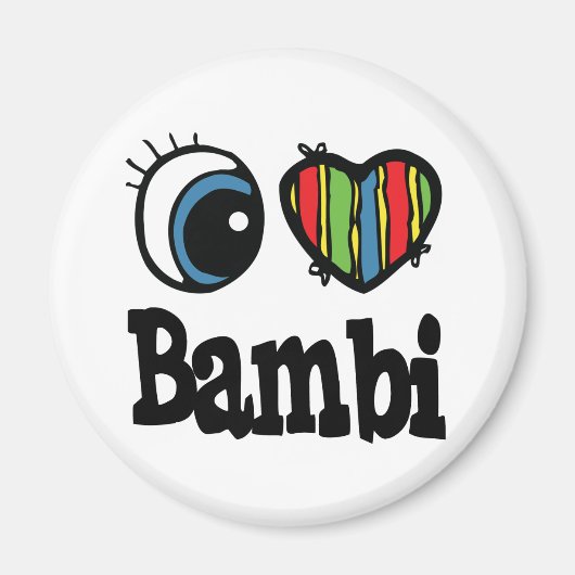 I Herz (Liebe) Bambi Magnet (Vorne)