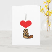 I Herz (Liebe) Biber Karte (Gelbe Blume)