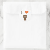I Herz (Liebe) Biber Runder Aufkleber (Tasche)