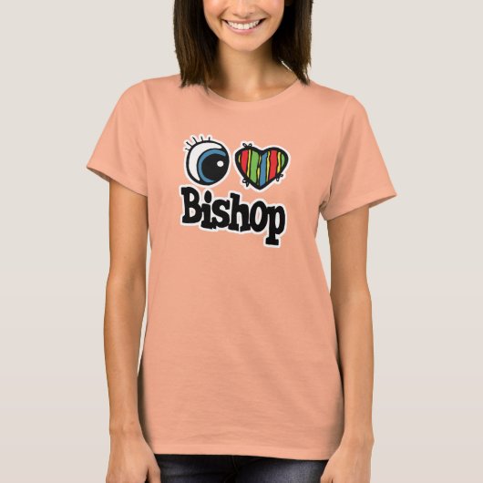 I Herz (Liebe) Bischof T-Shirt (Vorderseite)