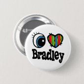 I Herz (Liebe) Bradley Button (Vorne & Hinten)