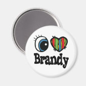 I Herz (Liebe) Brandy Magnet (Vorderseite/Rückseite)