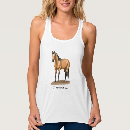 I Herz (Liebe) Buckskin Pferde Tank Top (Vorderseite)