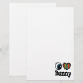 I Herz (Liebe) Bunny Briefpapier (Vorne/Hinten)