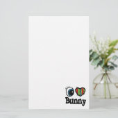 I Herz (Liebe) Bunny Briefpapier (Stehend Vorderseite)