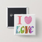 I Herz Liebe Button (Vorne & Hinten)