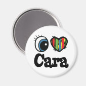 I Herz (Liebe) Cara Magnet (Vorderseite/Rückseite)