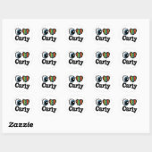 I Herz (Liebe) Carly Runder Aufkleber (Blatt)