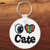 I Herz (Liebe) Cate Schlüsselanhänger (Vorderseite)