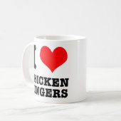 I HERZ (LIEBE) CHICKEN FINGERN KAFFEETASSE (Vorderseite Links)