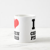 I HERZ (LIEBE) CHICKEN FINGERN KAFFEETASSE (Mittel)