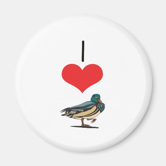 I Herz (Liebe) Enten Magnet (Vorne)