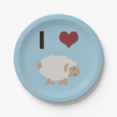 I herz (Liebe) Ewe (Sie) Pappteller (Vorderseite)