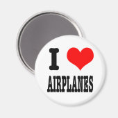 I HERZ (LIEBE) FLUGZEUGE MAGNET (Vorderseite/Rückseite)