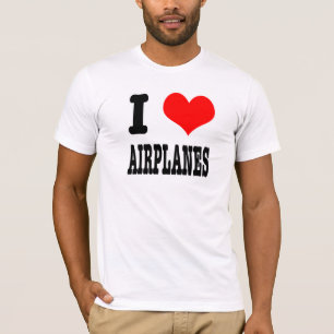 I HERZ (LIEBE) FLUGZEUGE T-Shirt
