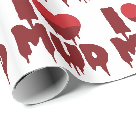 I Herz (Liebe) Geschenkpapier (Rolleneckpunkt)