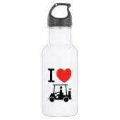 I Herz (Liebe) Golfplatz Edelstahlflasche (Vorderseite)